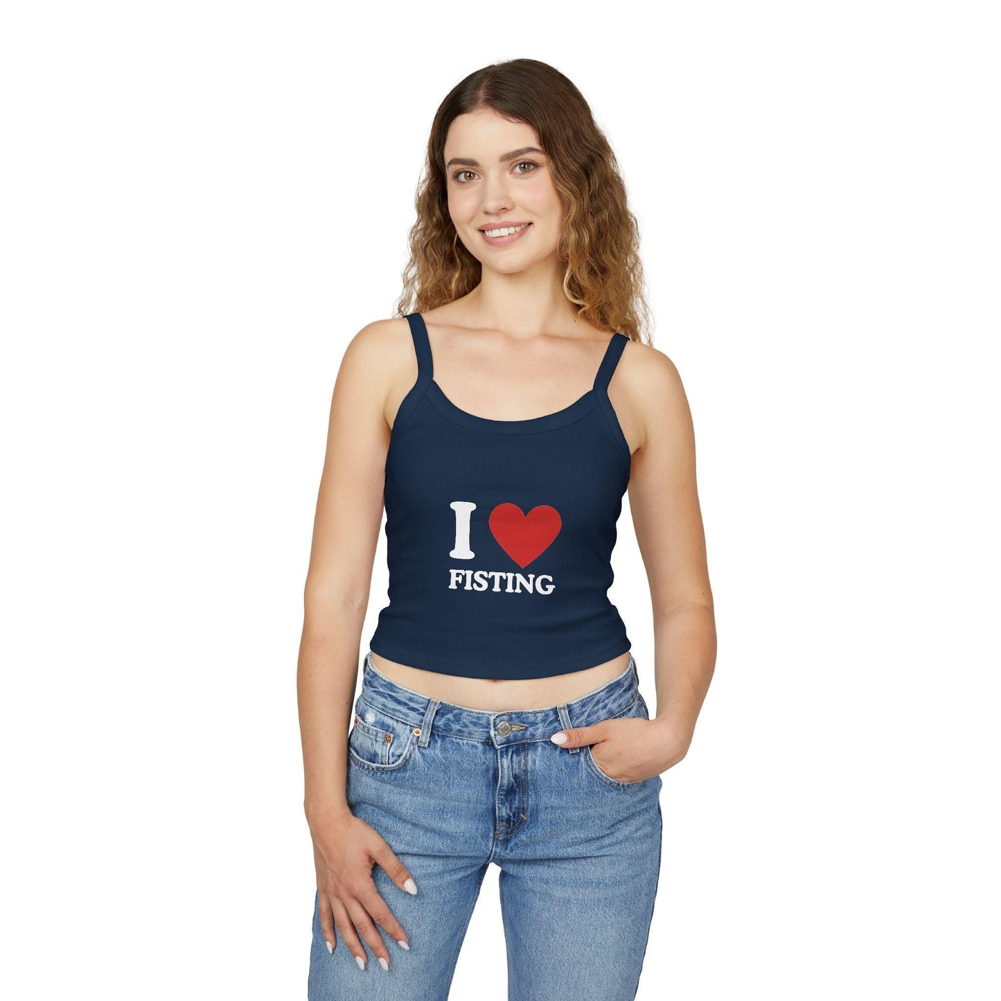 I LOVE FISTING,Spaghetti strap crop top, Hotwife lifestyle Gift idea for her, wife, Queen of Spades, QOS, Swinger, Cuck, Bull
