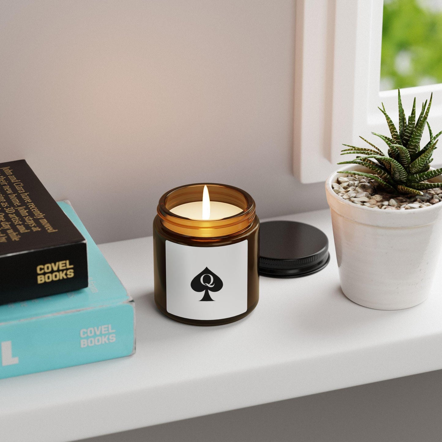 Queen of Spades Scented Soy Candle Hotwife QOS Cuck Swinger Gift Amber Jar 4oz 9oz Cotton Wick Romantic Bedroom Decor Lifestyle Mood