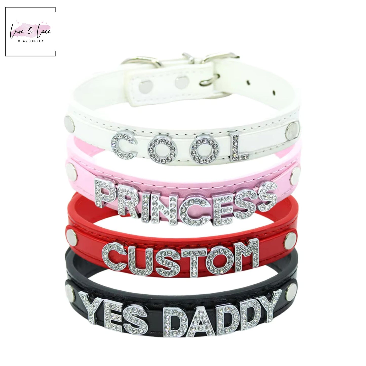 Custom name Choker - Personalized necklace| Daddy's Girl Choker | Customized gift for her| Roleplay Cosplay sex | BDSM name Collar
