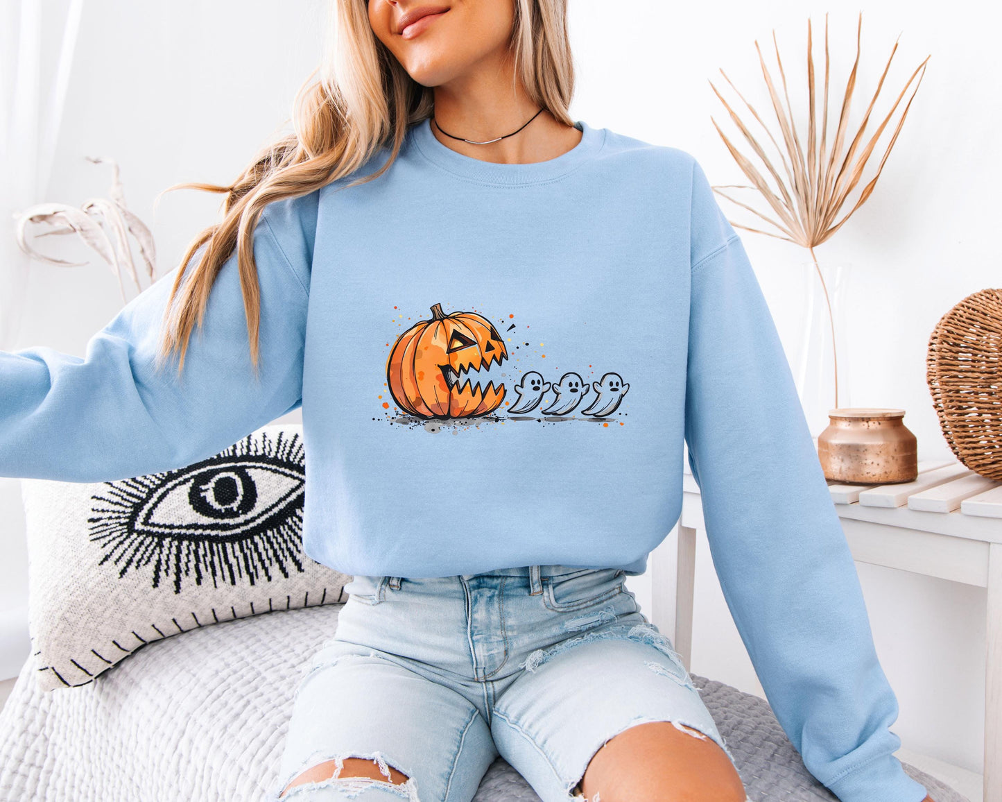Halloween sweatshirt Deadly Pumpkin & Ghosts Funny Sweater Spooky Ghosts