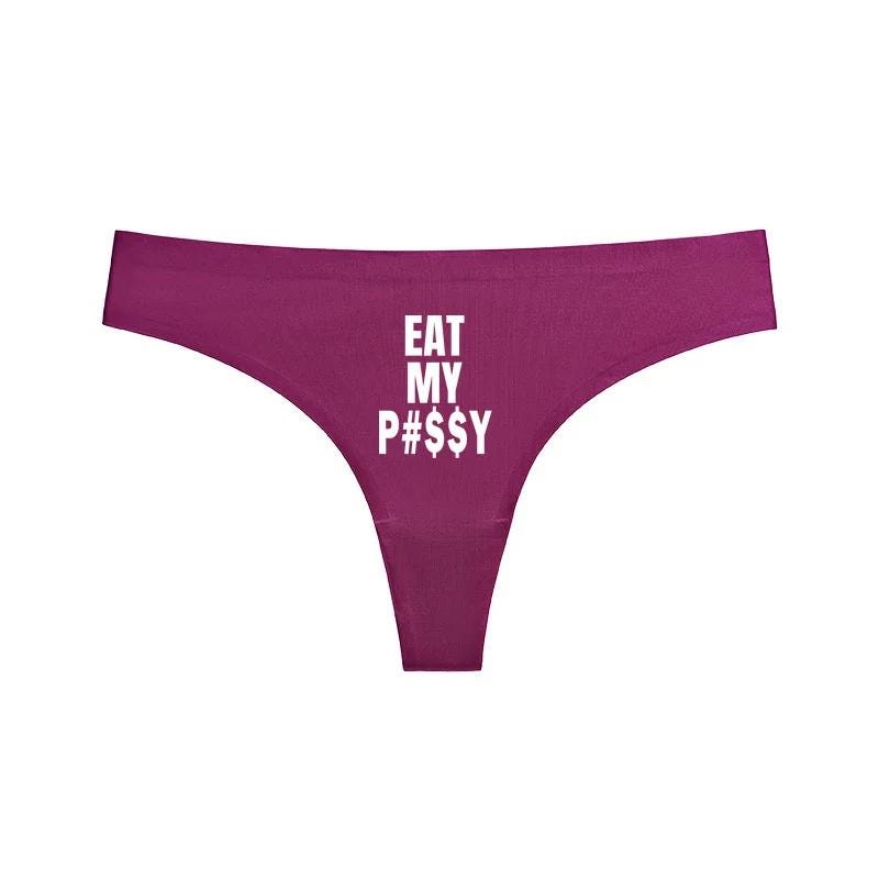 Eat my Pussy Sexy Panty| Funny Bachelorette Party Bridal, Lick my Pussy Thong, Women Underwear oral sex play sit on my face, Gift for her