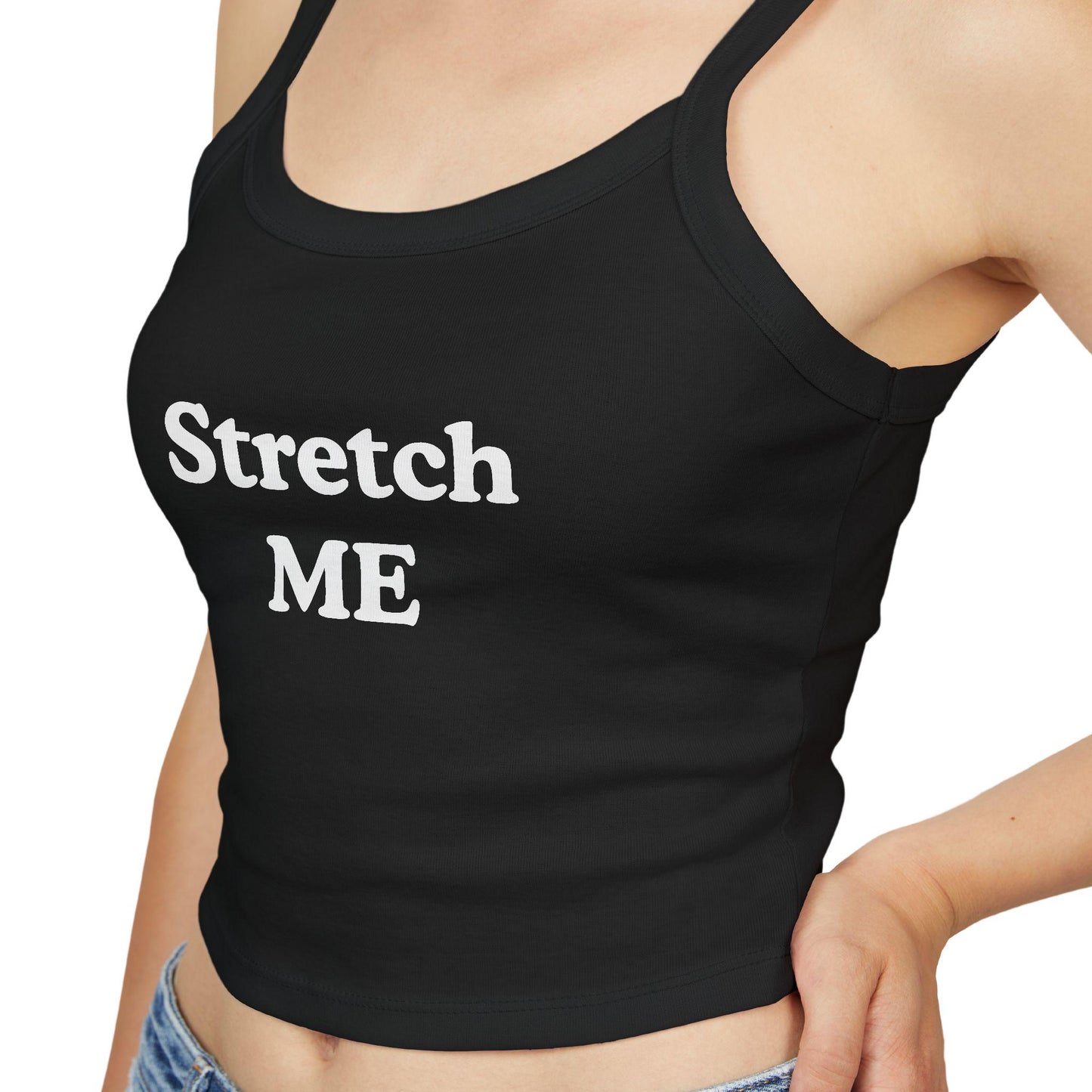 Stretch ME Spaghetti strap crop top, fill me up sexy Gift idea for her, wife, Hotwife lifestyle, Naughty funny couple shirt, date night idea