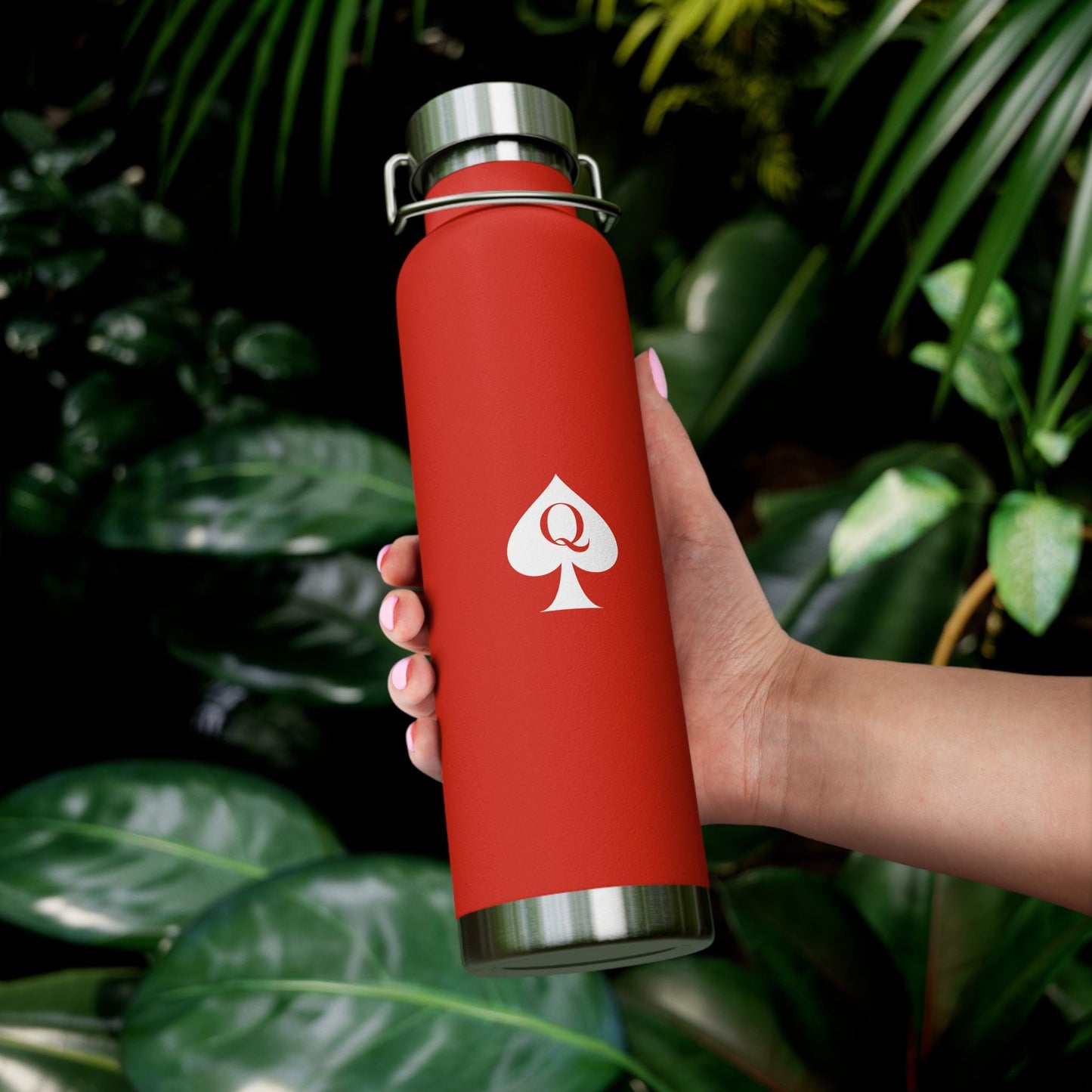 Queen of Spades Copper Vacuum Bottle 22oz QOS Hotwife Lifestyle Cuck Bull Insulated Water Bottle Spill Proof BPA Free Swinger Gift