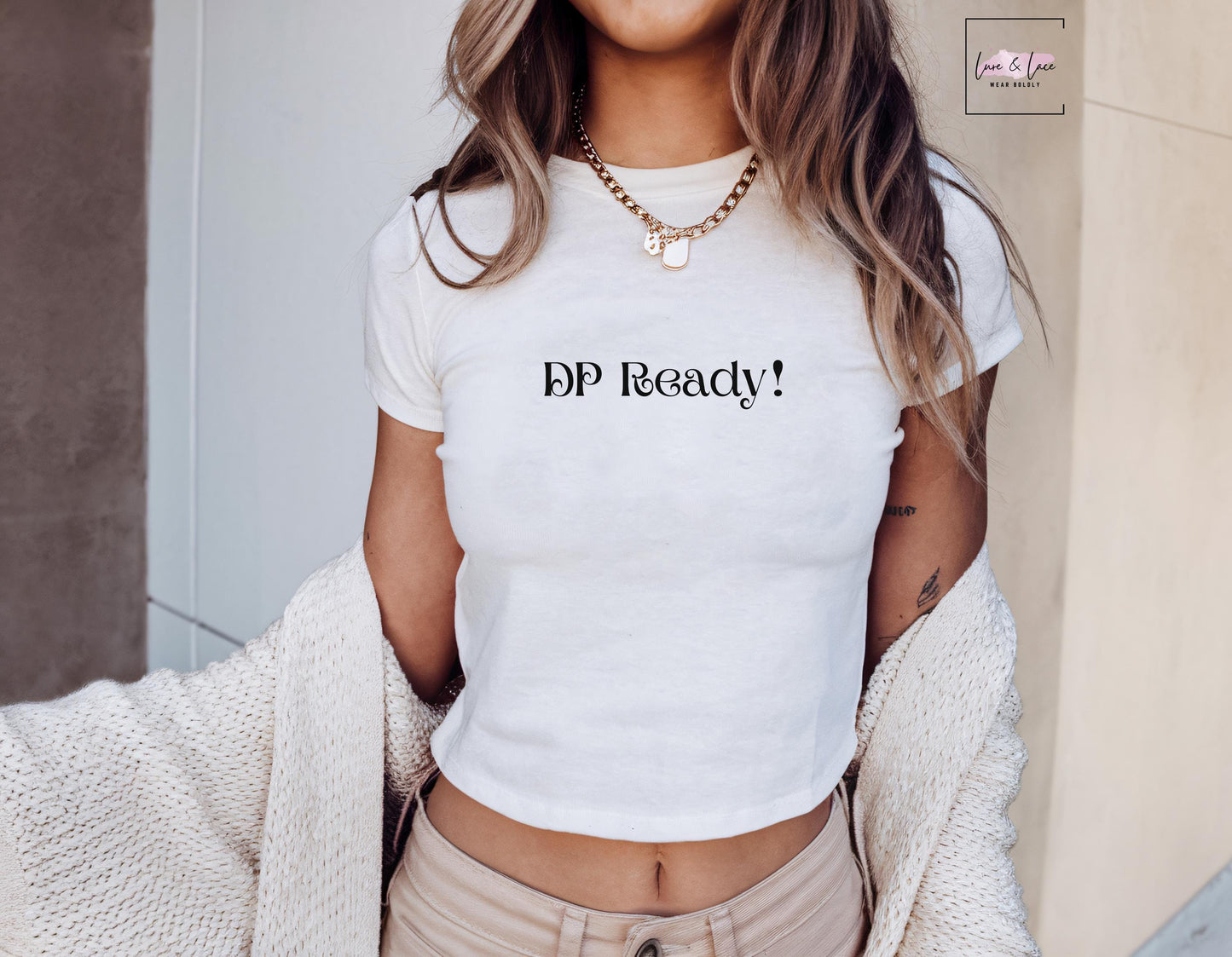 DP Ready! Y2K Sexy Cute Baby Tee Crop Top, Date Night Naughty Apparel