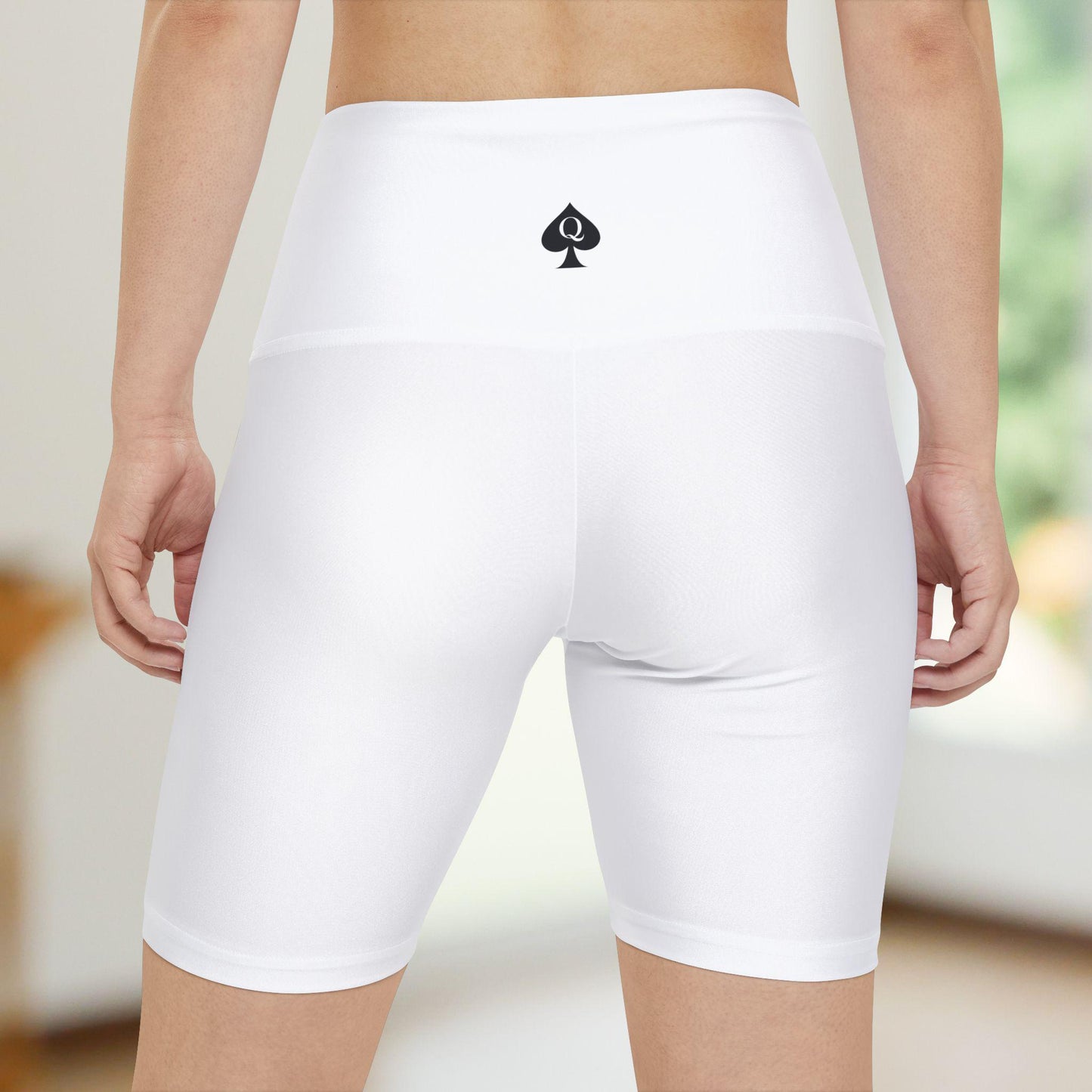 Queen of Spades Workout Shorts | Hotwife Gym Shorts, QOS Symbol Athletic Shorts, Submissive Fitness Wear, Swinger Lifestyle Activewear