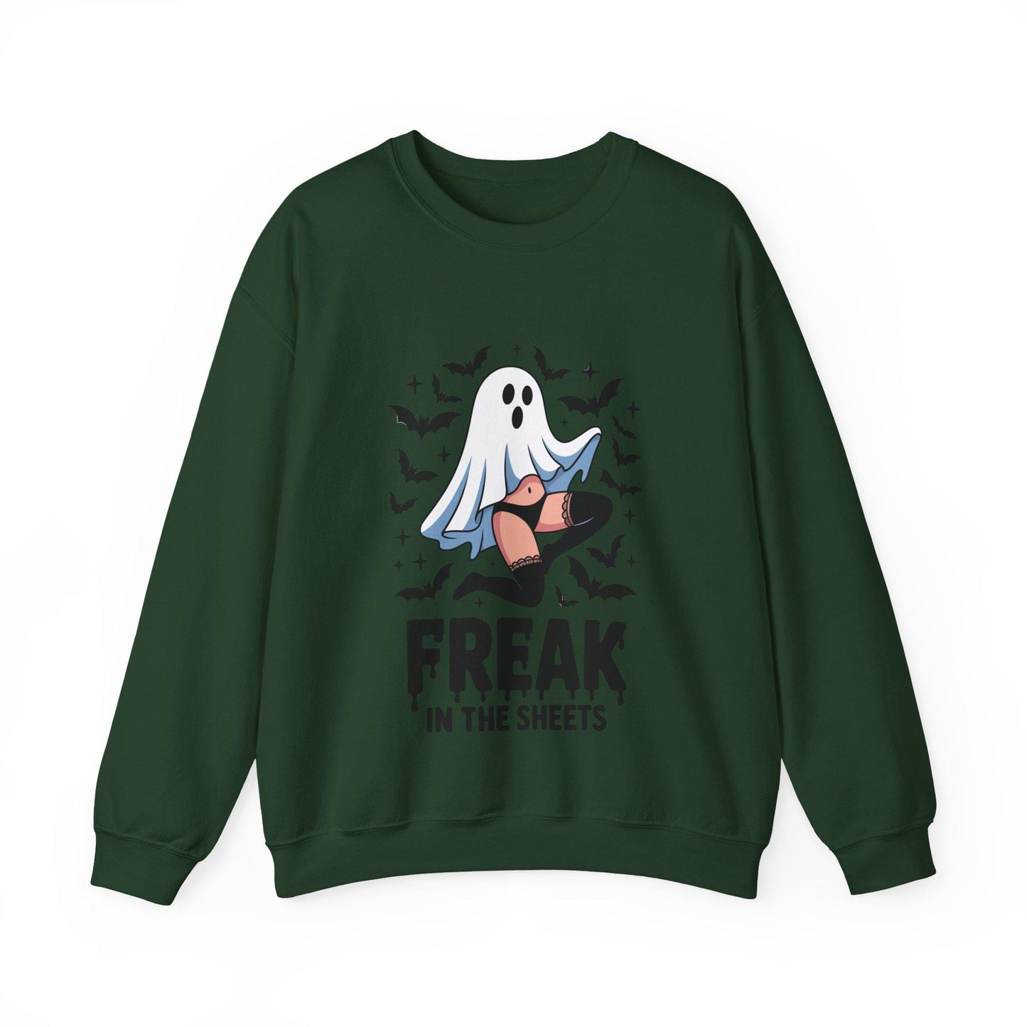 Freak In The Sheets Halloween Sweatshirt Cute Girl Ghost, Sexy Sweater Funny Spooky Ghosts