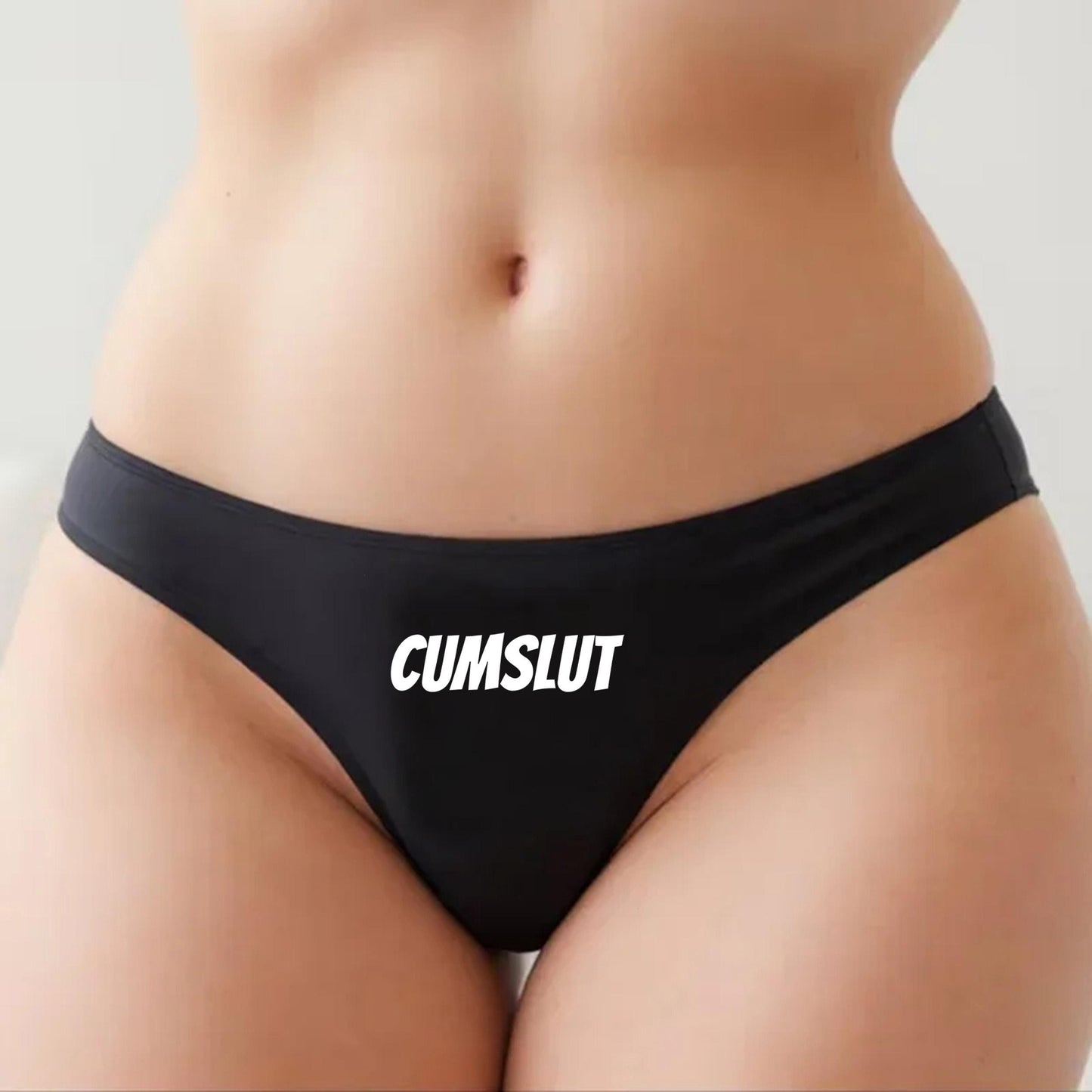 CumSlut Thong | I love Cum Swallow, Hotwife lifestyle QoS Panties, Sexy Gift Idea for Wife, Queen of Spades, Surprise Him Underwear