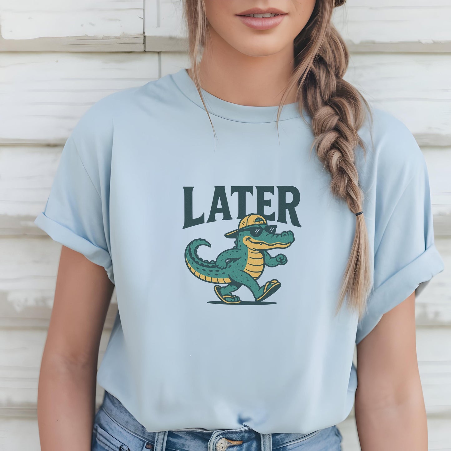Later Gator T-Shirt Funny Alligator Shirt for Men Women, Retro Sarcastic Graphic Tee, Cute Southern Gator Pun Shirt, Florida Gift Idea