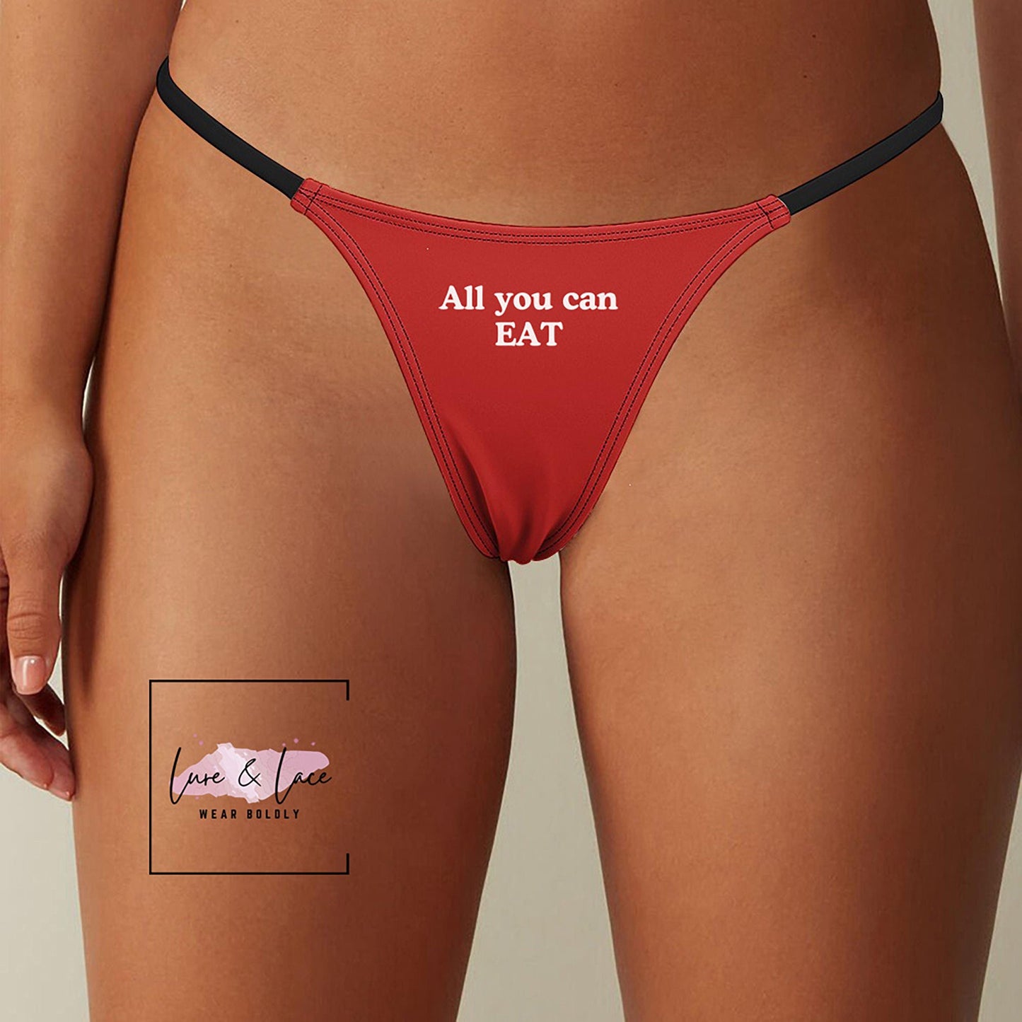 All You Can Eat Sexy Thong G-String, Oral Lovers Naughty Lingerie Panties, Date Night Underwear