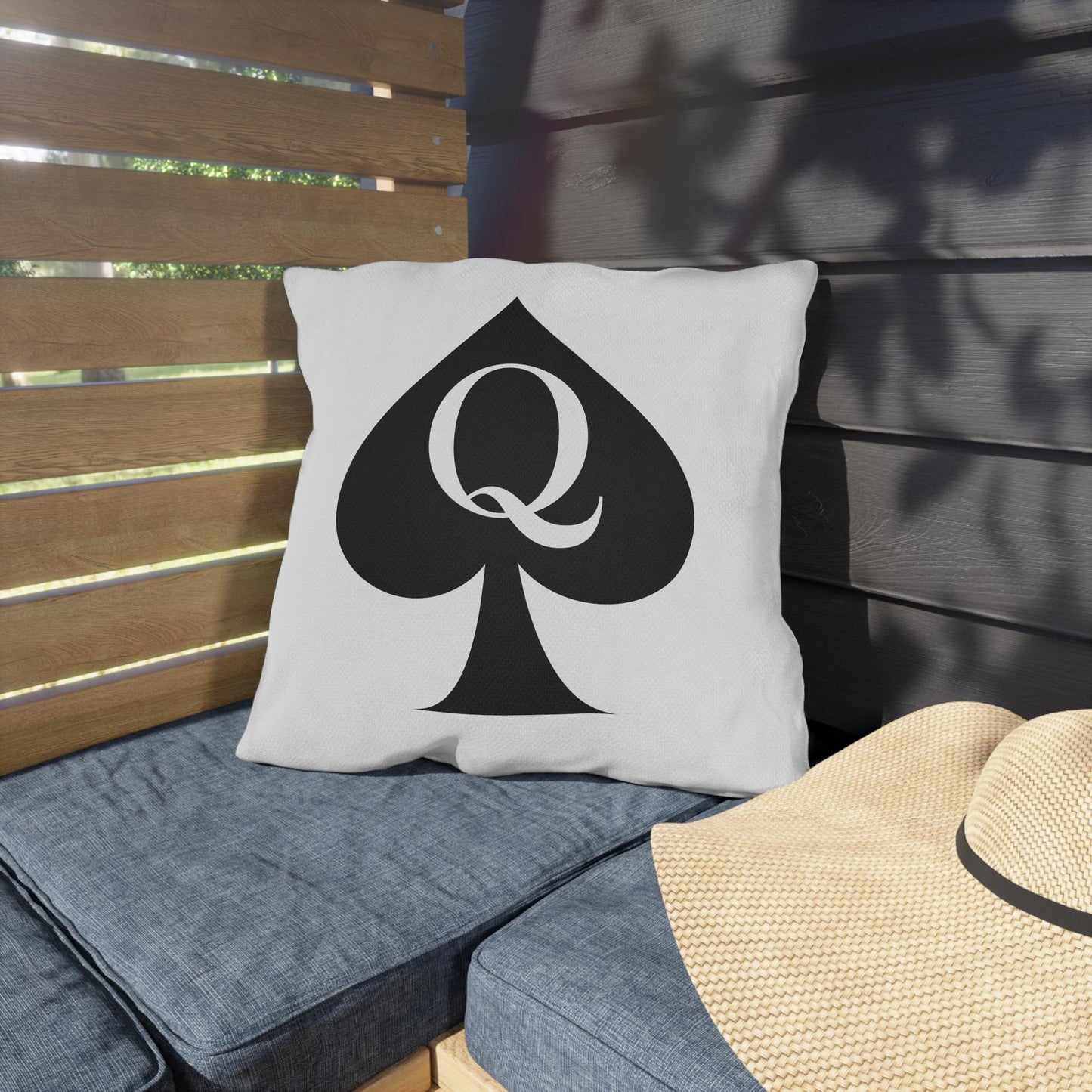 Queen of Spades Outdoor Pillow QOS Hotwife Patio Decor Cuck Bull Lifestyle Cushion Water UV Resistant Double Sided Print Swinger Vibe