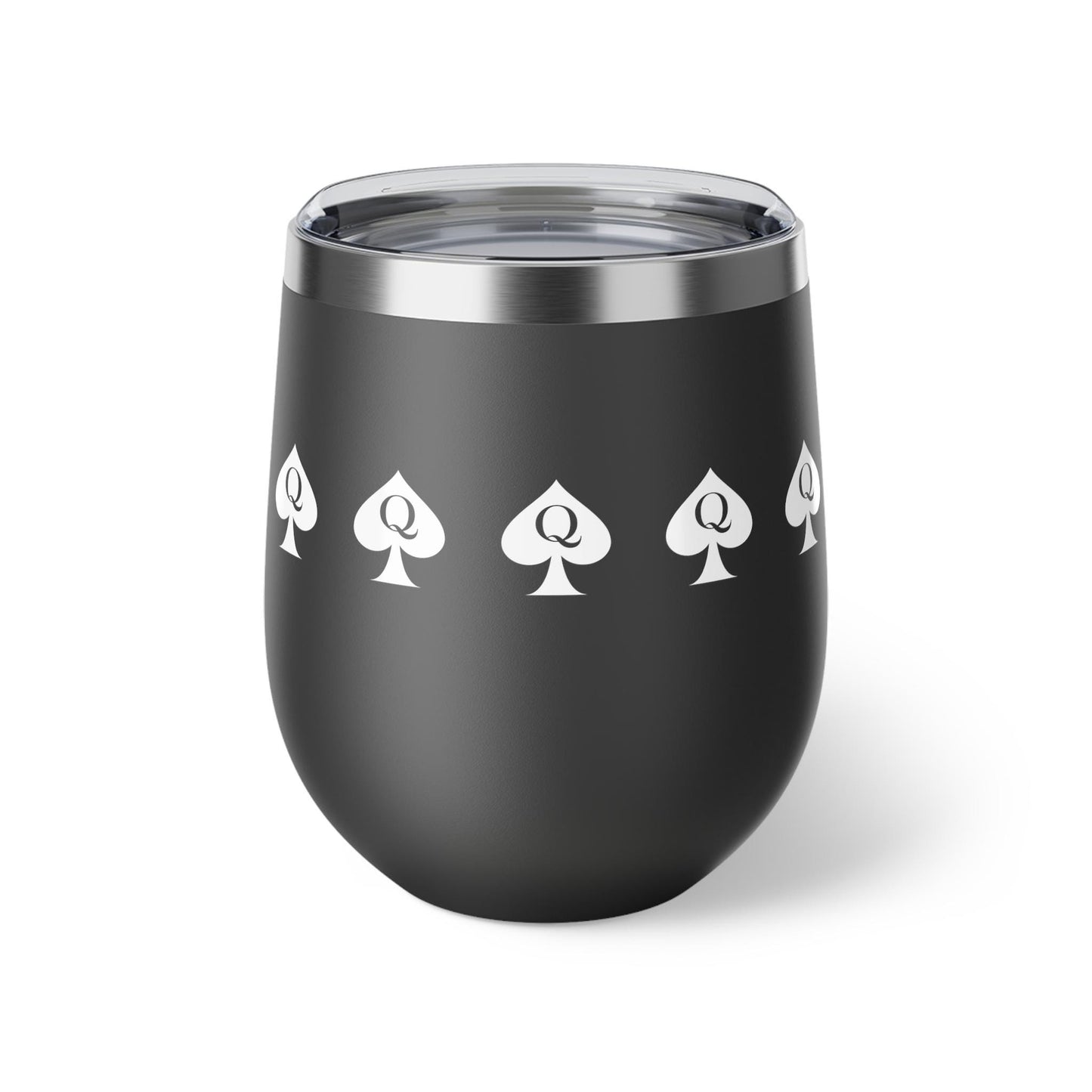 Queen of Spades Copper Vacuum Cup 12oz QOS Hotwife Lifestyle Cuck Bull Stainless Steel Insulated Drinkware BPA Free Swinger Gift