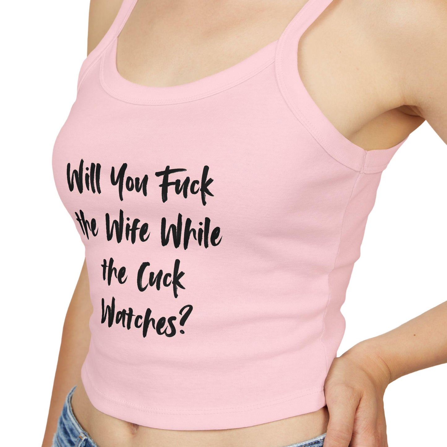 Will You Fuck the Wife While the Cuck Watches QOS, Spaghetti strap crop top, Hotwife Lifestyle sexy Gift idea for her, wife, Queen of Spades