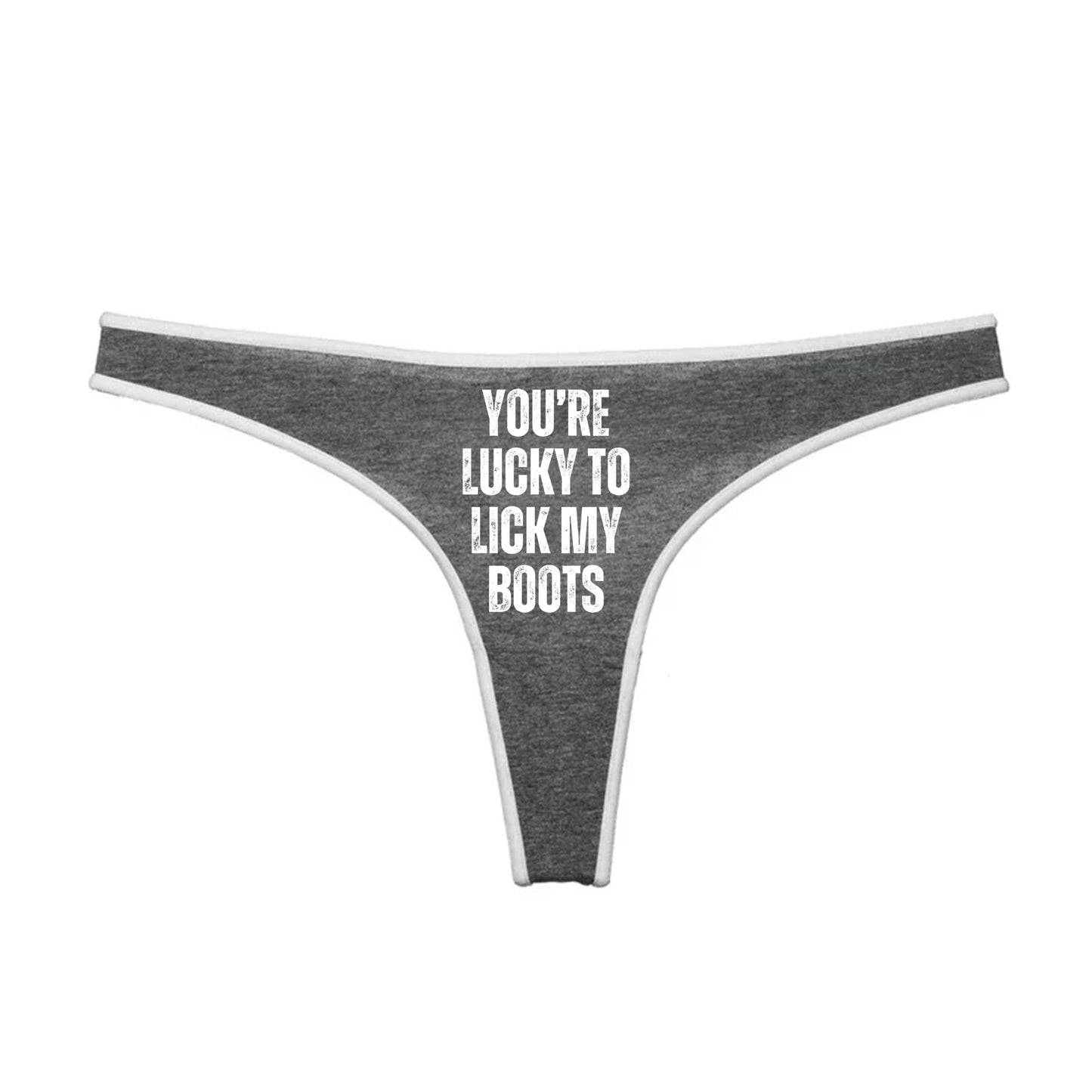 You are lucky To lick my Boot Thong | Femme Domme Hotwife lifestyle QoS Panties, Sexy Idea for Wife, Queen of Spades, Surprise Him Underwear