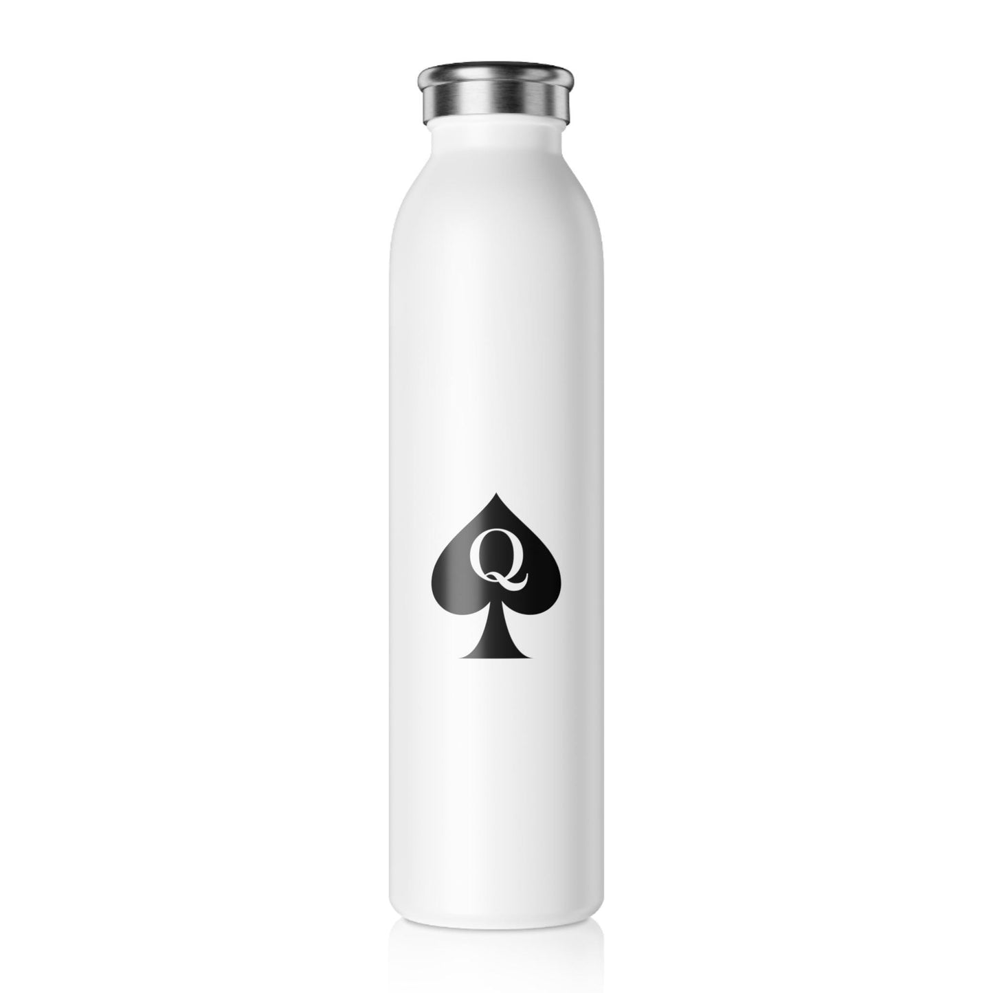 Queen of Spades Slim Water Bottle 20oz QOS Hotwife Lifestyle Cuck Bull Stainless Steel Vacuum Insulated Matte Finish Swinger Gift