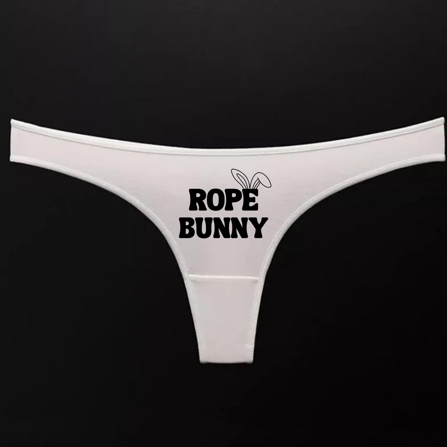 Rope Bunny Thong | Shibari BDSM Roleplaying Hotwife lifestyle QoS Panties, Sexy Gift Idea for Wife, Queen of Spades, cuck husband Underwear