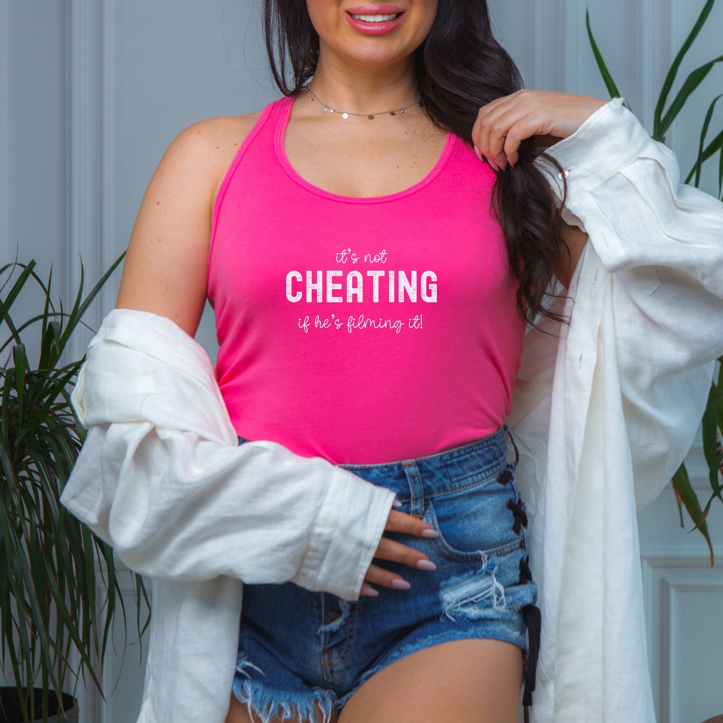 Swinger Clothes Tank It's Not Cheating If He's Filming, HOTWIFE Sex Shirt, Gift for Swingers, Sexy Lifestyle Top, upside down pineapple