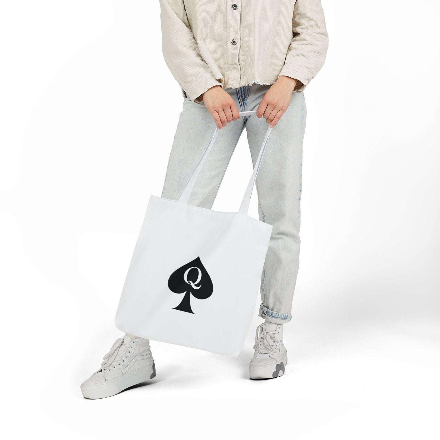 Queen of Spades Canvas Tote Bag | QOS Hotwife Swinger Lifestyle Gift, Pineapple Kink Travel Bag, BBC Kinky Shopper Accessory cuckold Bull