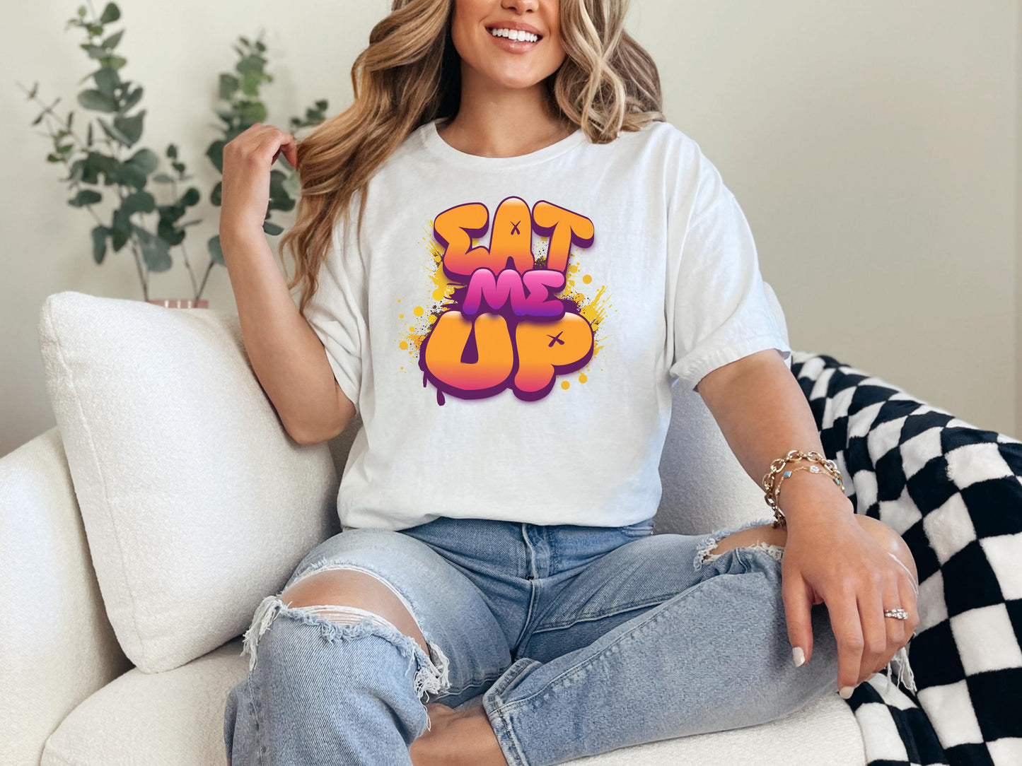 Eat me up Sexy T shirt, Oral sex gag gift for girlfriend, Wife, hotwife, Bold & Playful Graphic, gag gift for her, couple intimate gift