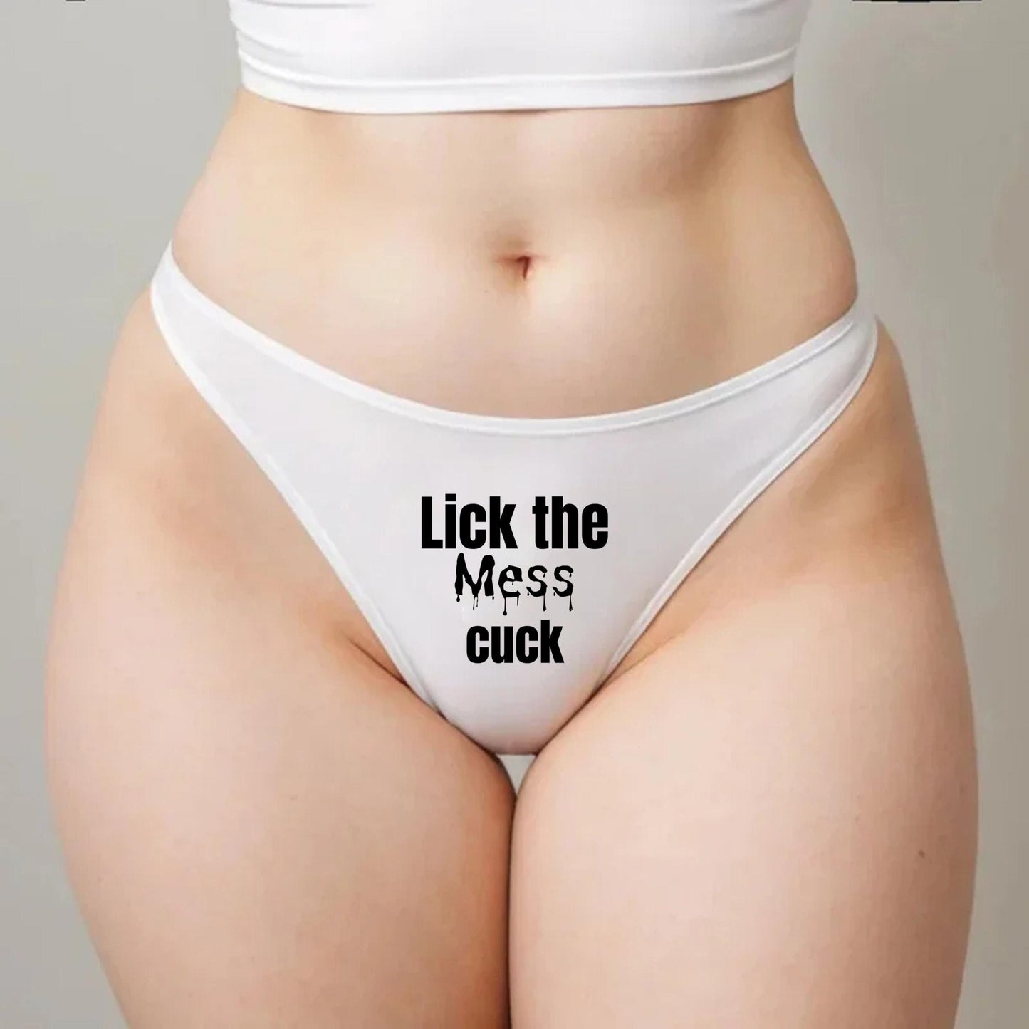Lick the mess cuck Thong | cuck humiliation Hotwife lifestyle QoS Panties, Sexy Gift Idea for Wife, Queen of Spades, Surprise Him Underwear