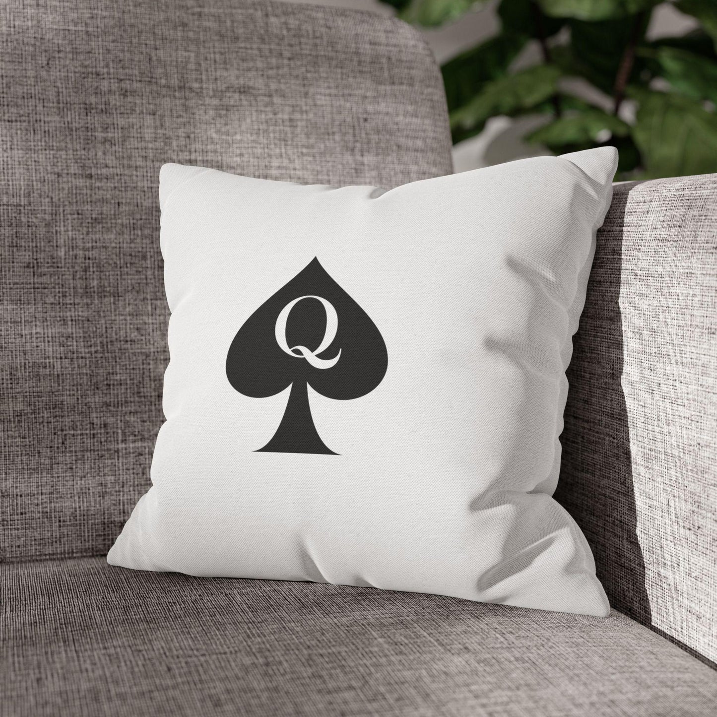 Queen of Spades Square Pillowcase QOS Hotwife Bedroom Decor Cuck Swinger Lifestyle Cushion Cover Double Sided Print Sexy Statement