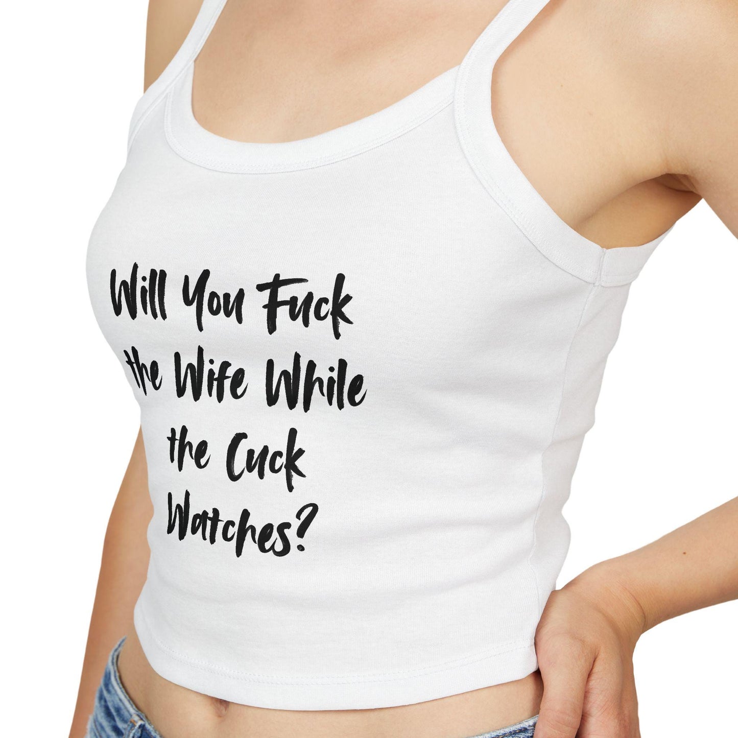 Will You Fuck the Wife While the Cuck Watches QOS, Spaghetti strap crop top, Hotwife Lifestyle sexy Gift idea for her, wife, Queen of Spades