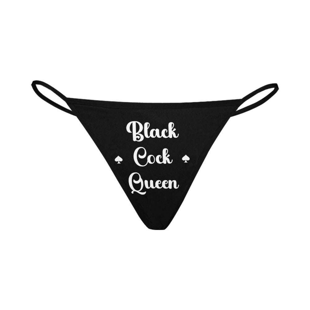 Black Cock Queen sexy Thong| Queen of Spades, QOS BBC Only Hotwife G-String Panties, Cuckold fantasy Clothing, Swinger lifestyle Underwear