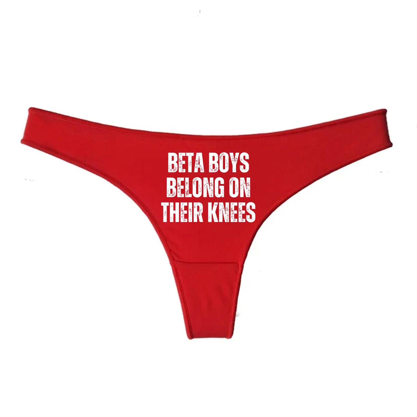 Beta Boys Belong on their knees Thong | Hotwife lifestyle QoS Panties, Sexy Gift Idea for Wife, Queen of Spades, cuck husband Underwear
