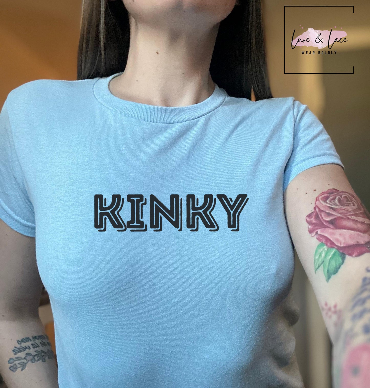 Kinky Y2K Sexy Cute Baby Tee Crop Top, Roleplaying Couple Apparel