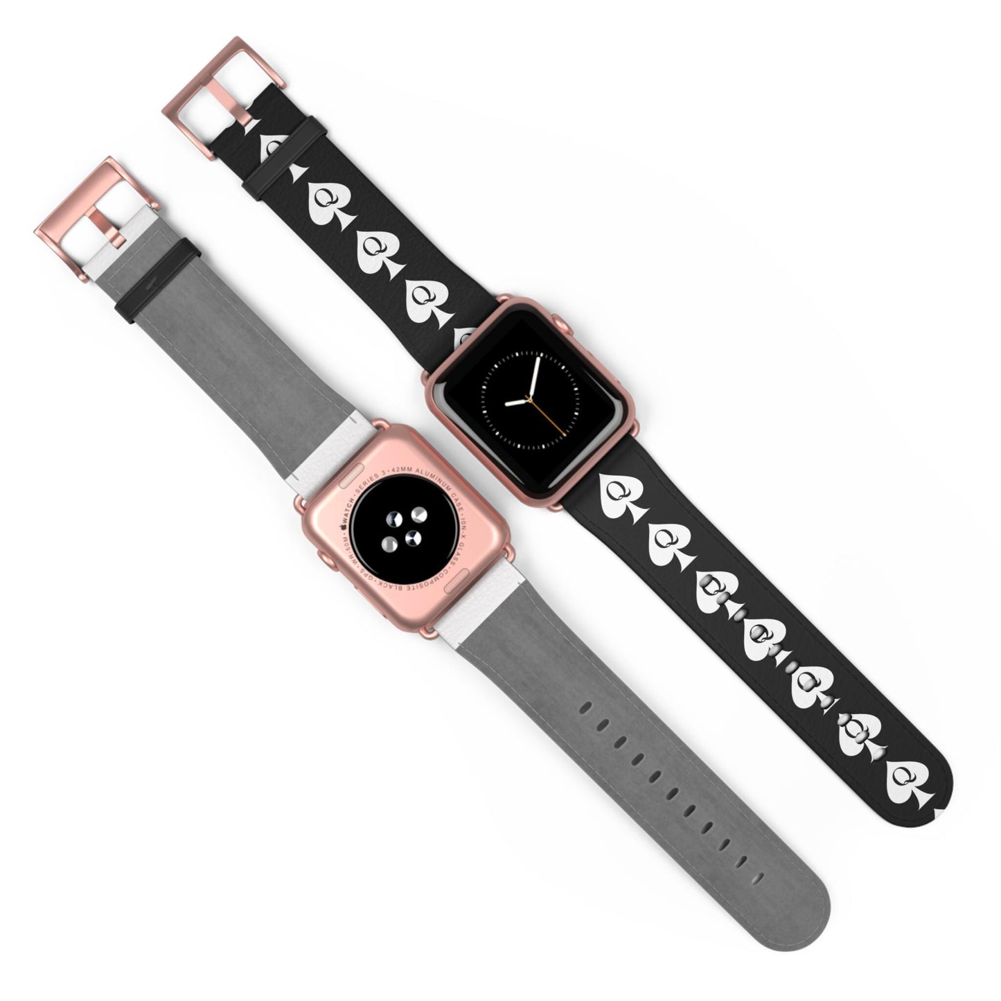 Queen of Spades Leather Apple Watch Band | QOS Faux Leather Strap for Hotwife, Cuckold Lifestyle, BBC Submissive Kinky BDSM Gift for Her