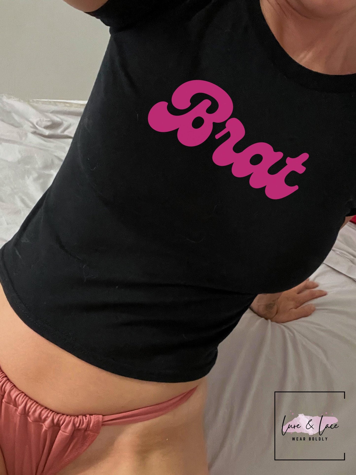 Brat Tshirt Sexy Y2K Cute baby Tee, Bratty submissive aesthetic Gift idea for her, Naughty couple shirt, BDSM roleplaying, QOS date idea