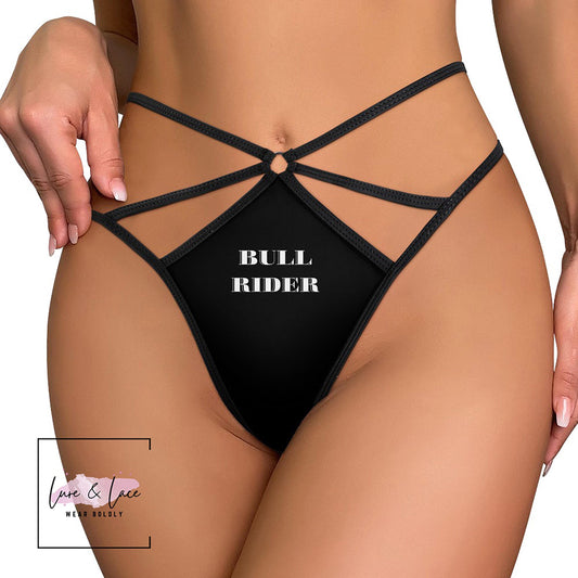 Bull Rider Sexy Strappy Thong G-String, QOS Naughty Lingerie Panties, Hotwife Lifestyle, Queen of Spades