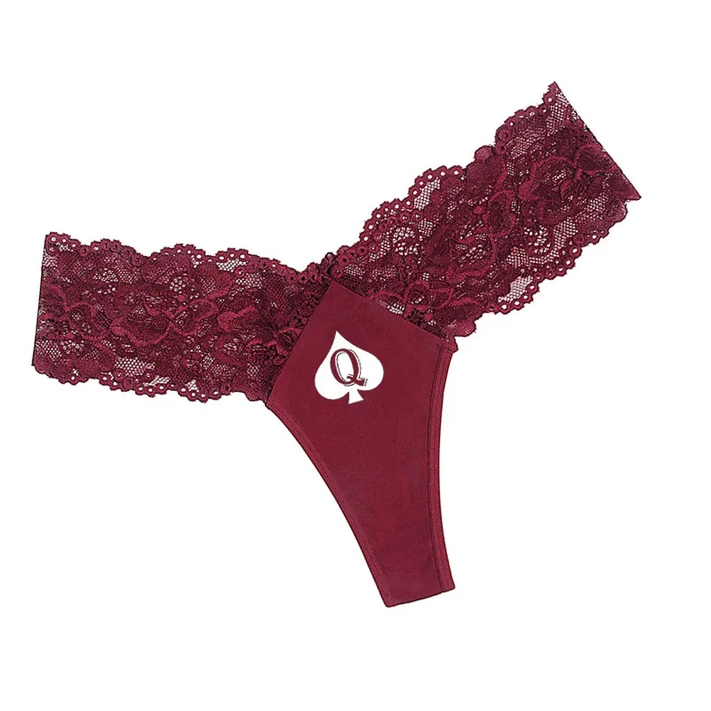 Qos Thong | Queen of Spade Panty | Sexy Underwear for Hotwife Roleplay & Interracial Swinger Lifestyle