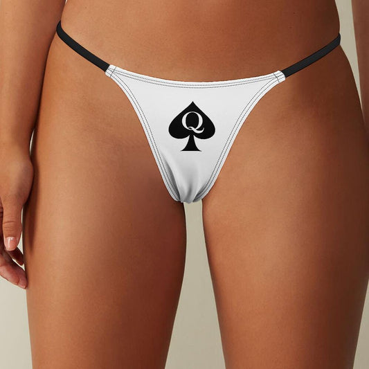 Hotwife Queen of Spades sexy Thong G-String | QOS, BBC Wife Panty Gift Her, Sex MILF Swingers Lifestyle Pineapple Cuckold Underwear