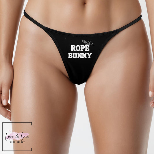 Rope Bunny Sexy Thong Shibari G-String, BDSM Roleplaying Naughty Lingerie Panties, Date Night Underwear