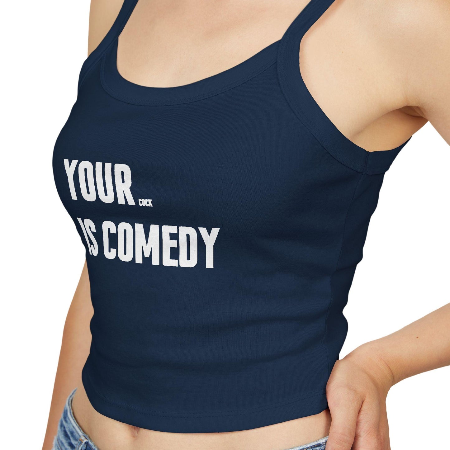 Your Cock is comedy Spaghetti strap crop top,  hotwife lifestyle, Queen of Spades QOS sexy Gift idea for her, wife, date night idea hotwife