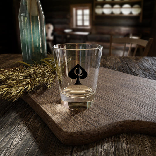 Queen of Spades Shot Glass 1.5oz QOS Hotwife Lifestyle Barware Cuck Bull Symbol Swinger Party Gift Naughty Drinking Glass