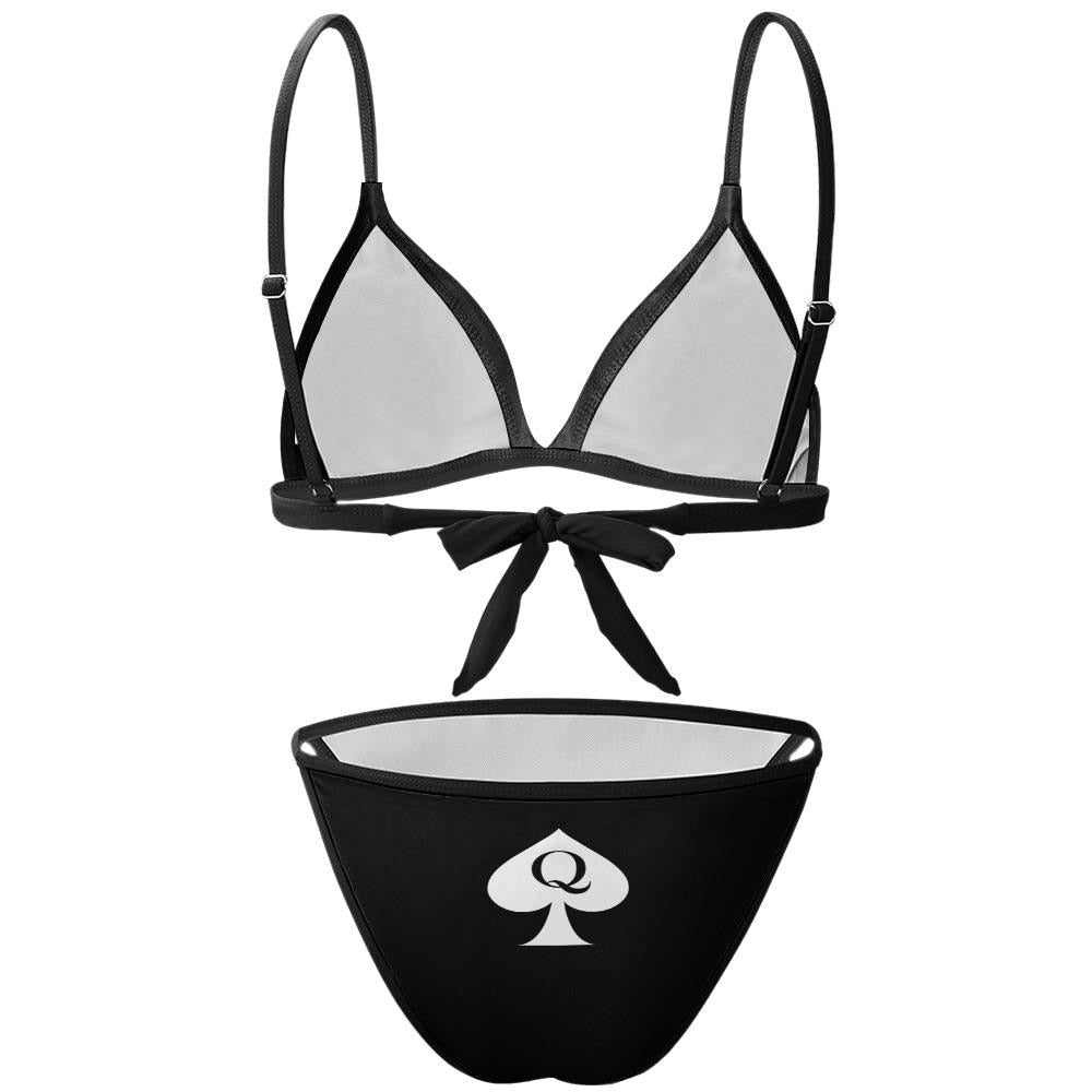 QOS Hotwife Bikini, Queen of Spades Sexy Two Piece Bikini Swimsuit, for swinger party, cuck bull gift idea for wife, Hotwife lifestyle
