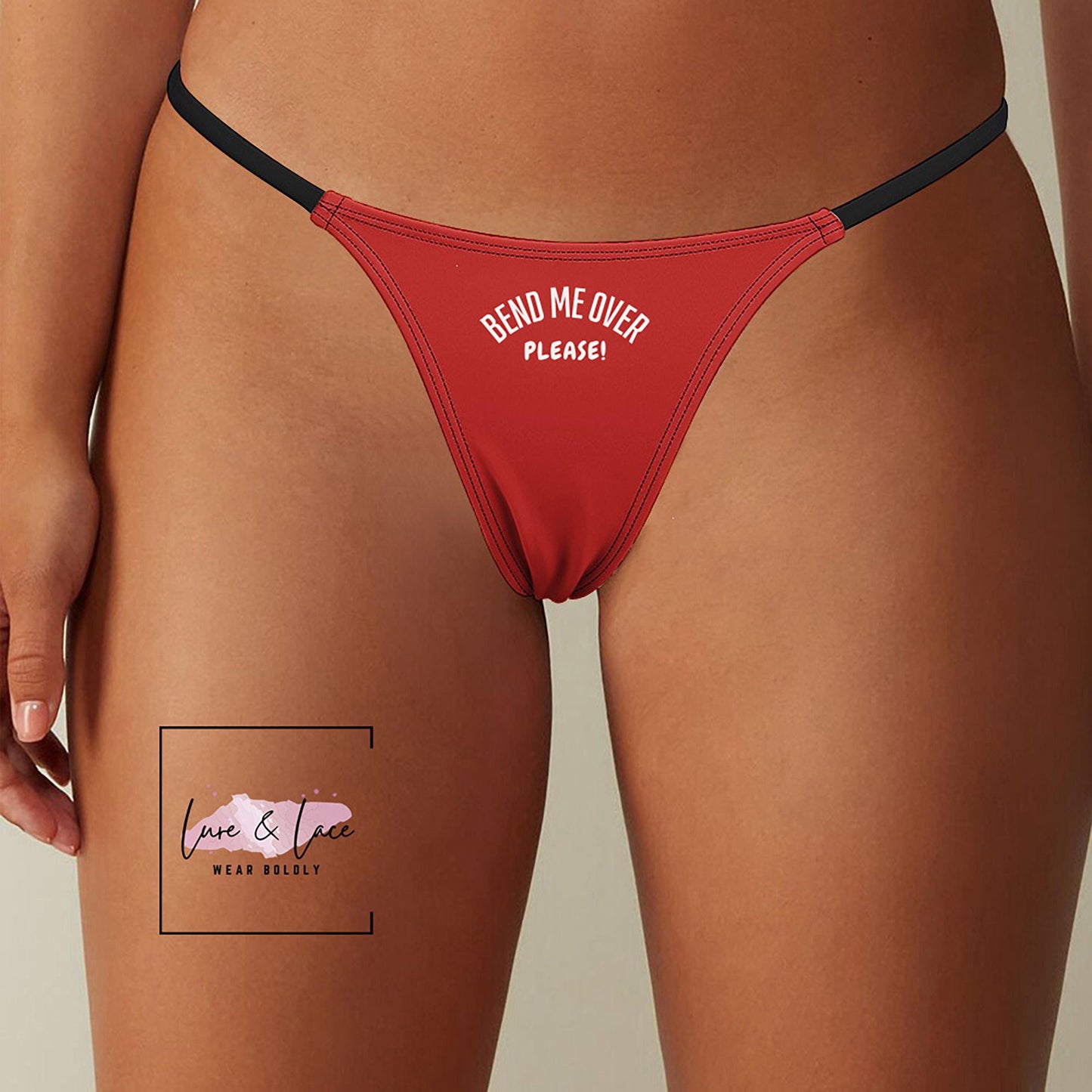 Bend Me Over Please Sexy Thong G-String, Naughty Lingerie Panties, Date Night Underwear