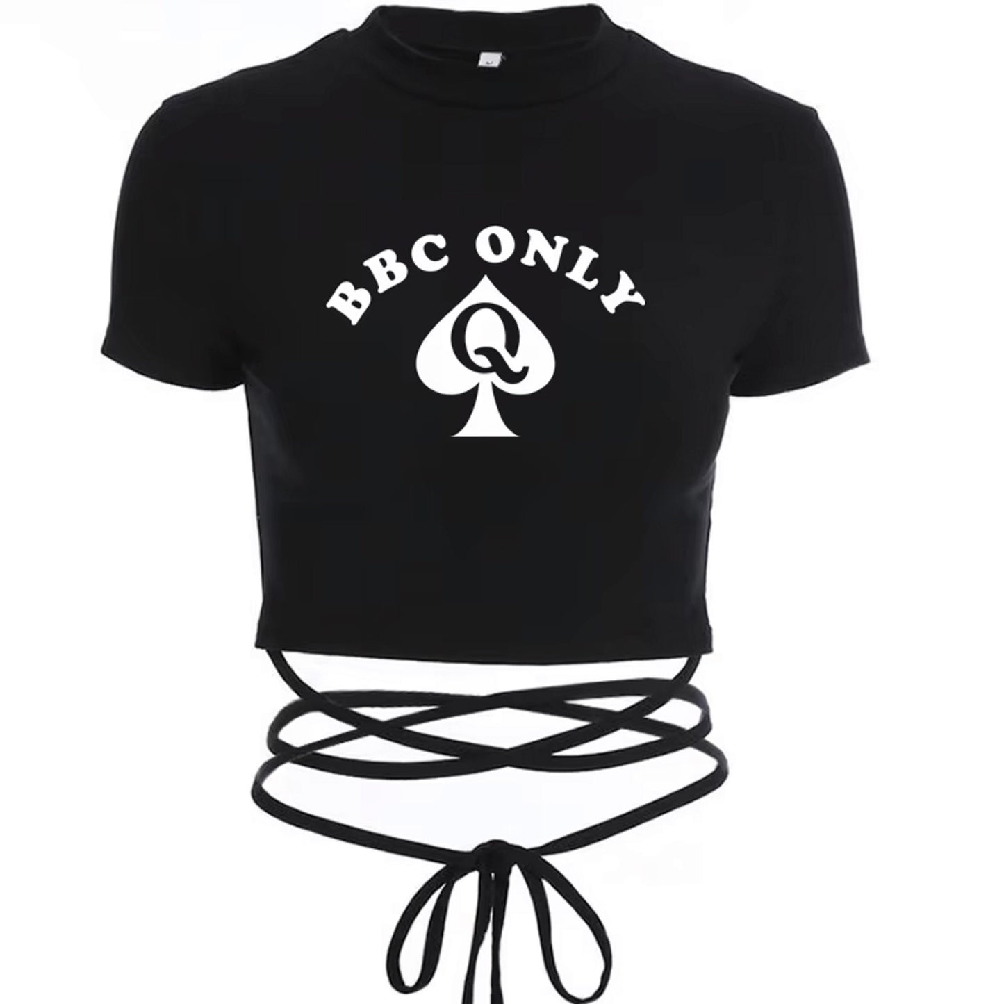 Queen of Spade Sexy Baby Tee QoS |  BBC only Crop Top for Hotwife & MILF | Roleplay Interracial Swinger Lifestyle Outfit
