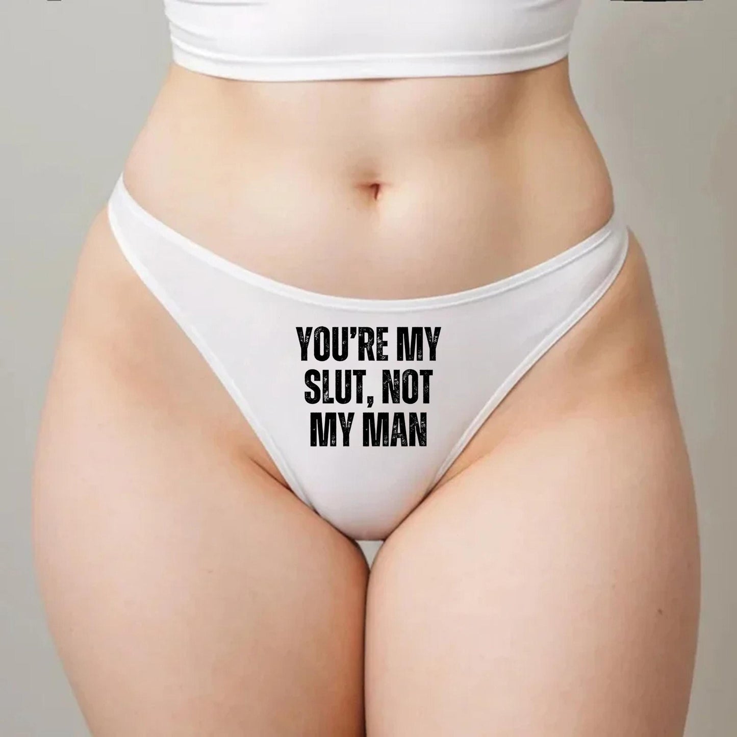 You are my slut not my man Thong | Hotwife lifestyle QoS Panties, Cuck Gift Idea for Wife, Queen of Spades, Cuckold Bull Underwear