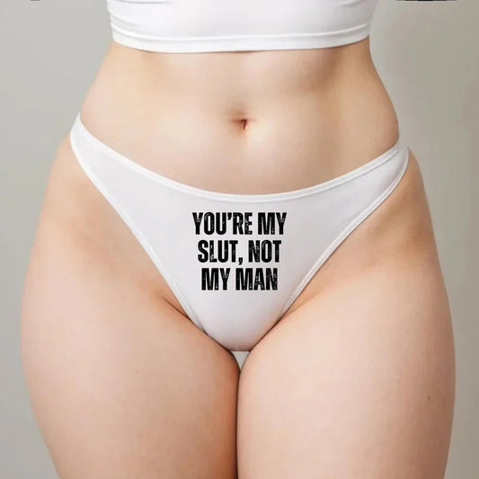 You are my slut not my man Thong | Hotwife lifestyle QoS Panties, Cuck Gift Idea for Wife, Queen of Spades, Cuckold Bull Underwear