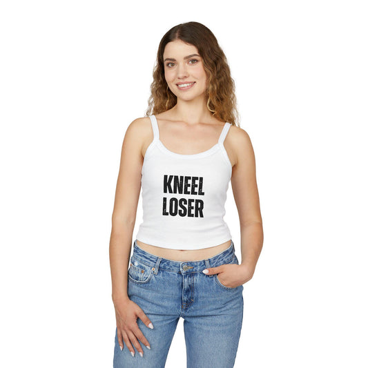 Kneel Loser,Spaghetti strap crop top, Hotwife lifestyle Gift idea for her, wife, Queen of Spades, QOS, Swinger, Cuck, Bulls