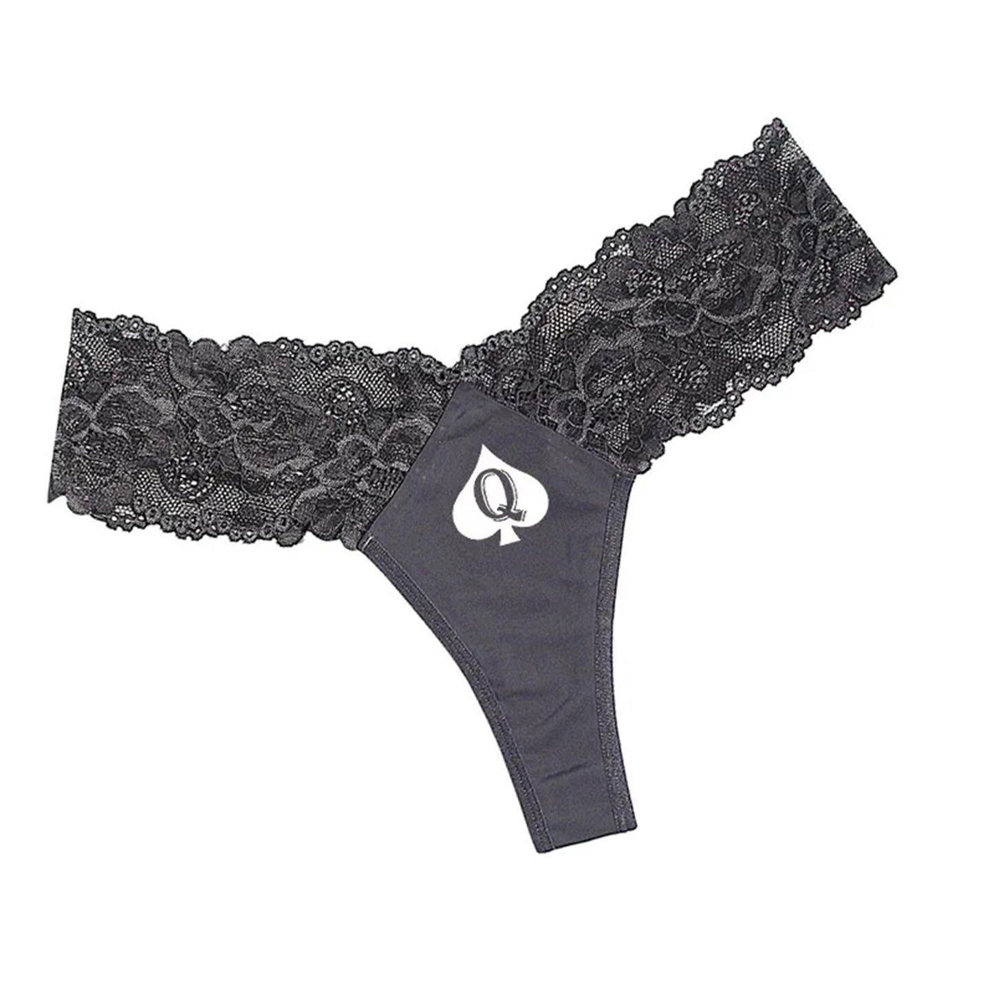Qos Thong | Queen of Spade Panty | Sexy Underwear for Hotwife Roleplay & Interracial Swinger Lifestyle
