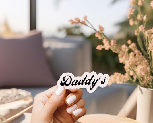 Daddy's Sticker, DDLG, daddy's girl Kinky BDSM decal Gift for Brats Kink Sticker Lifestyle Art Kiss-Cut Vinyl adult NSFW Gift