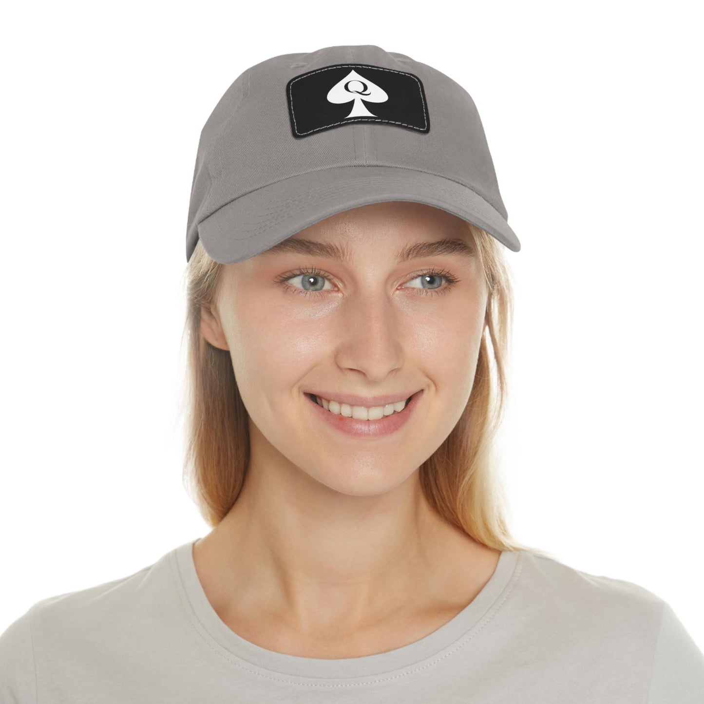 QOS Leather Patch Dad Hat | Queen of Spades Cap, Hotwife Lifestyle Hat, Cuckold Bull Symbol, Swinger Roleplay, Kinky Gift for Her or Him