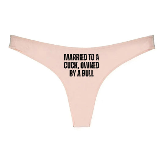 Married to a cuck owned by a bull Thong | Hotwife lifestyle QoS Panties, Sexy Gift Idea for Wife, Queen of Spades, Surprise Him Underwear