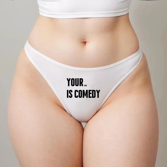 Your Dick is Comedy Thong | Hotwife lifestyle QoS Panties, Sexy Gift Idea for Wife, Queen of Spades, cuck husband Underwear