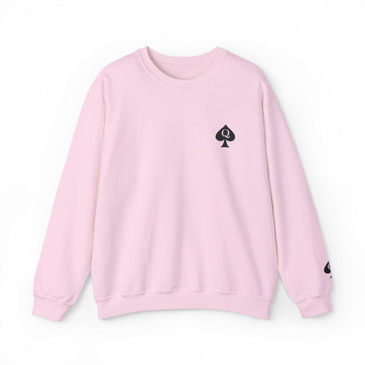 Queen of Spades Sweatshirt Embroidery, Unisex Heavy Blend Crewneck, QoS Hotwife Lifestyle Sweater, Swinger BDSM Apparel Gift for Him or Her