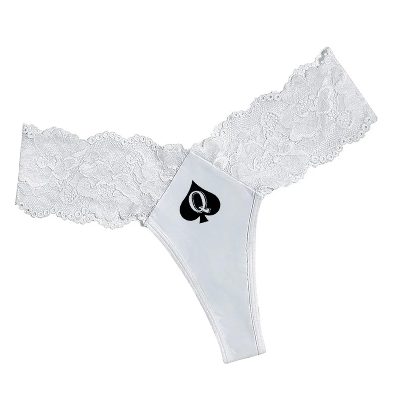Qos Thong | Queen of Spade Panty | Sexy Underwear for Hotwife Roleplay & Interracial Swinger Lifestyle