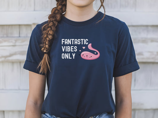 Funny Vibrator T-Shirt Fantastic Vibes Only, Naughty Adult Humor Dildo Tee, Bachelorette Party, Gag Gift for Sexy Girls and Women, Orgasms